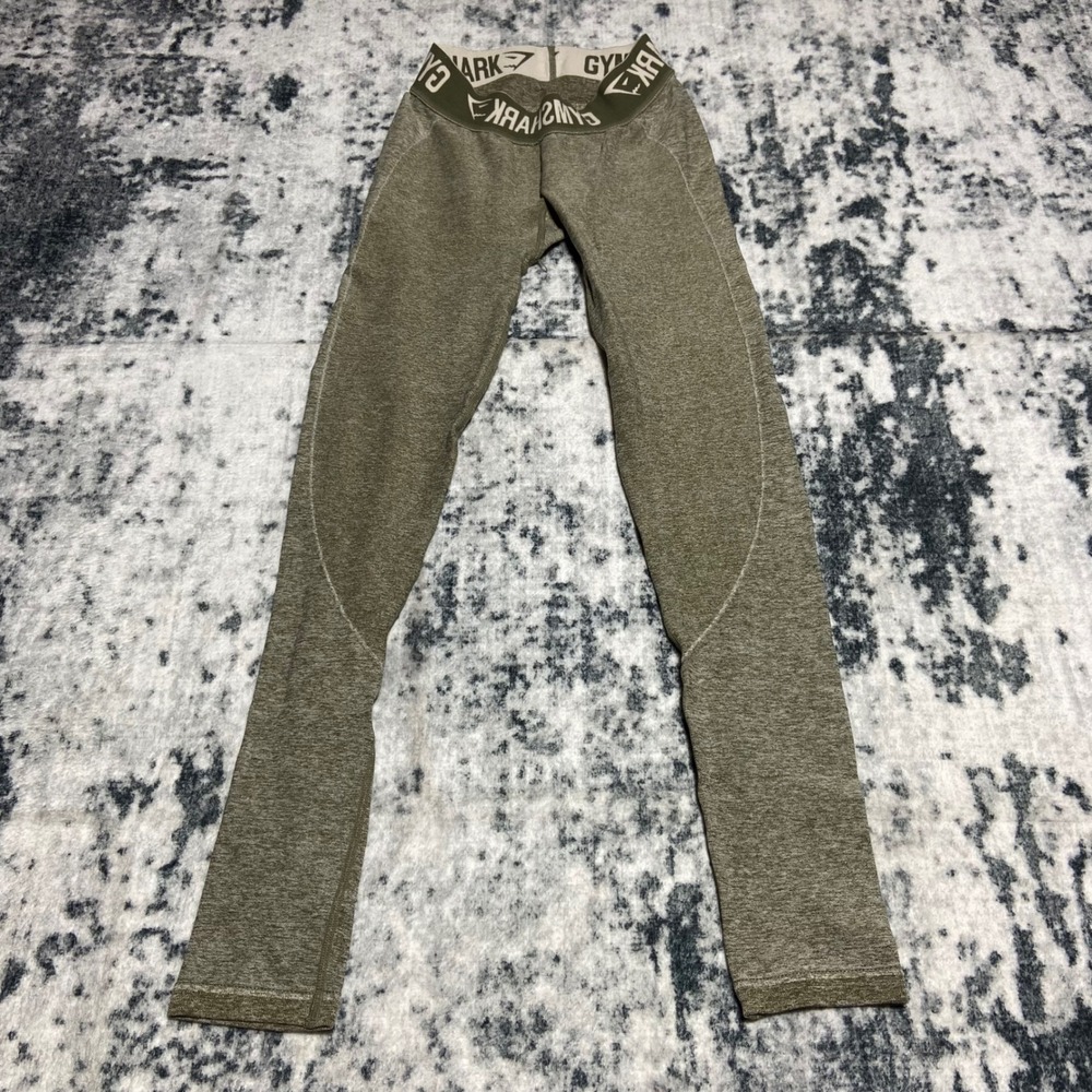 Gymshark Flex High Waisted Seamless Leggings Olive Green Marl Small ZZ35